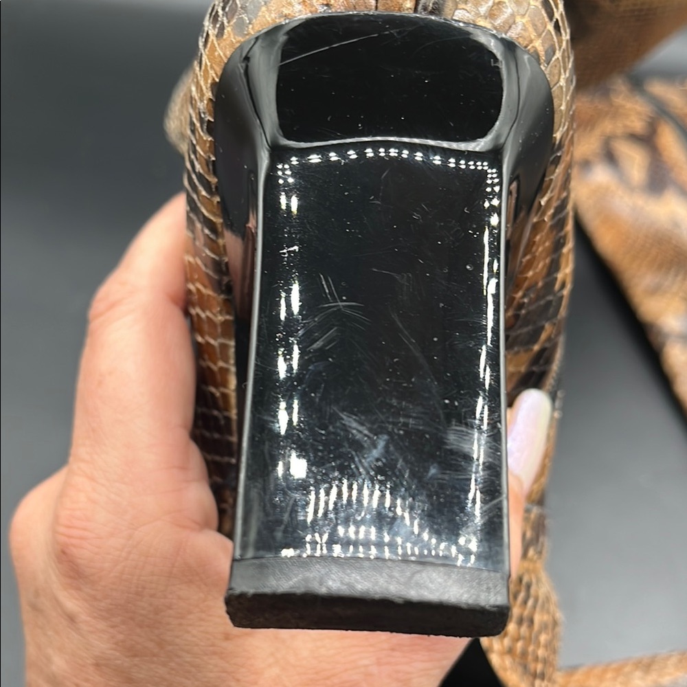 Snakeskin Pattern Knee-High Boots - Picture 9 of 13